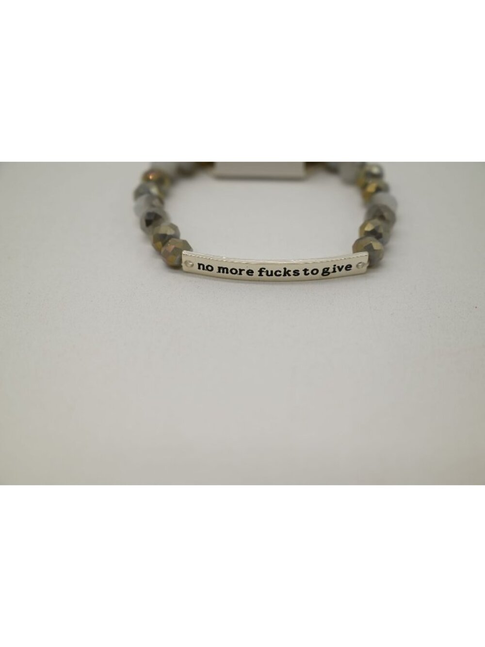 NWT Dylan Jewelry Silver Beaded Stretch Bracelet Sassy Quote Statement Boho
